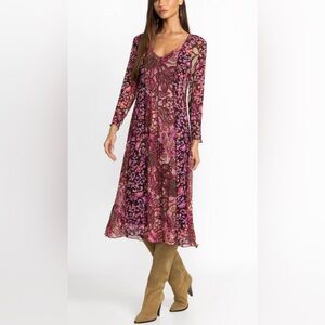 Johnny Was AGATHA MESH MIDI DRESS NWT